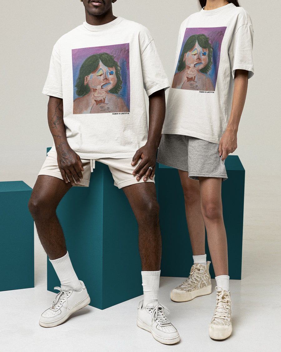 [Wearing the Art_ LAETITIA] Oversized Streetwear Art printing Casual T-shirts