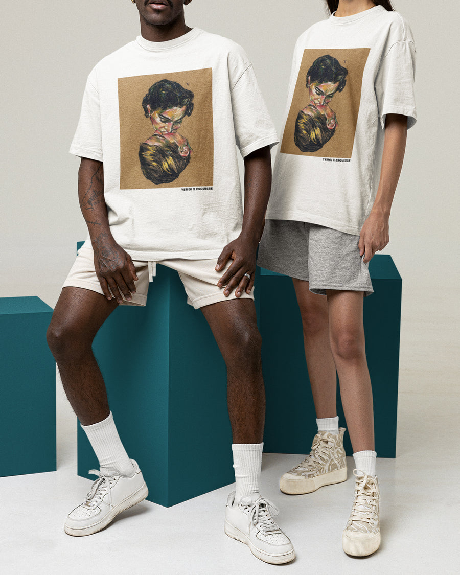 [Wearing the Art_ Esquisse] Oversized Streetwear Art printing Casual T-shirts